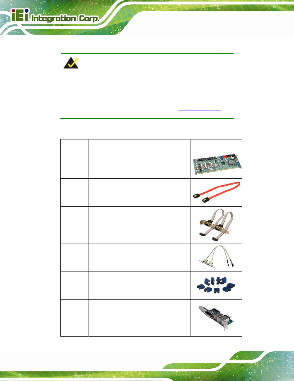 3 packing list, Acking | IEI Integration SPCIE-C2060 v2.12 User Manual | Page 28 / 212