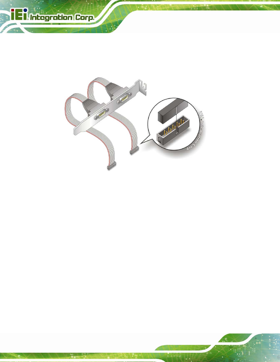 2 dvi-d/usb kit installation (dvi model only), Figure 4-10: dual rs-232 cable installation | IEI Integration SPCIE-C2160 User Manual | Page 68 / 204