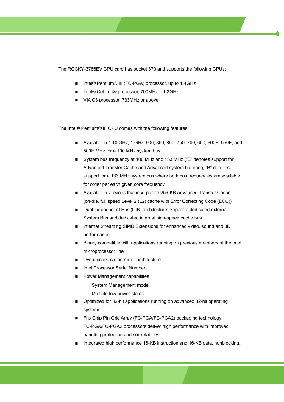 1 cpu support | IEI Integration ROCKY-3786 v4.0 User Manual | Page 22 / 175