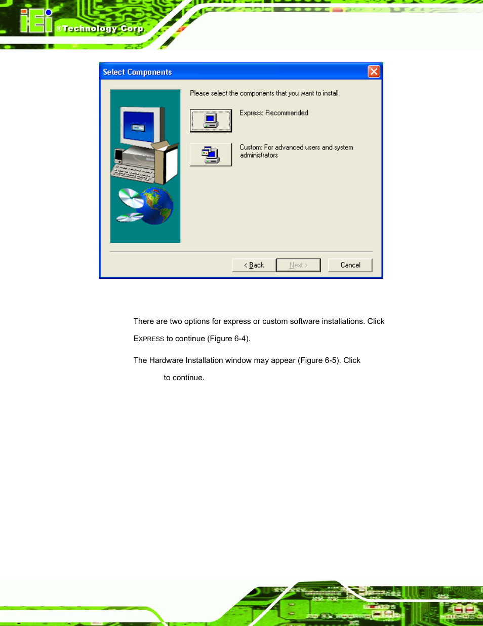 Figure 6-9: select components | IEI Integration ROCKY-3786 v4.10 User Manual | Page 124 / 147