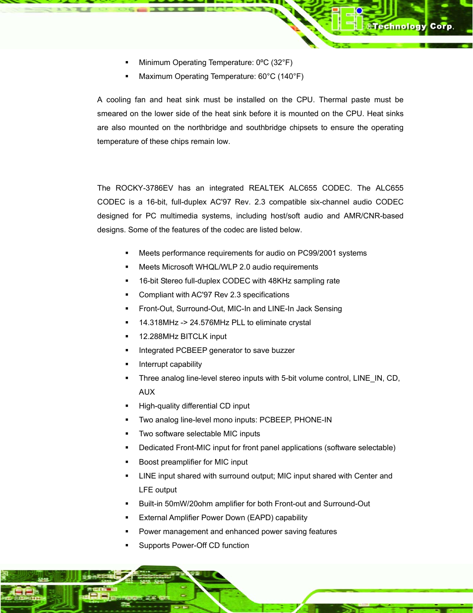 15 audio codec, Udio, Odec | IEI Integration ROCKY-3786 v4.10 User Manual | Page 29 / 147