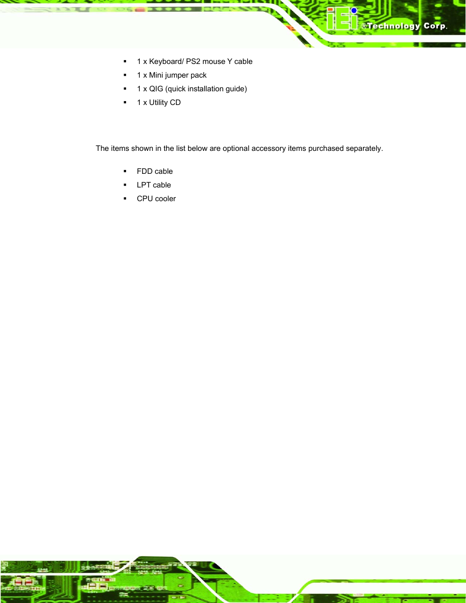 2 optional accessory items | IEI Integration ROCKY-3786 v4.10 User Manual | Page 31 / 147