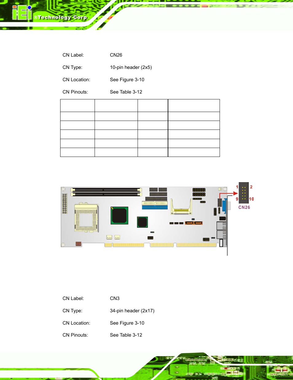 8 crt connector, 9 fdd connector, Figure 3-9: crt connector location | Table 3-11: crt connector pinouts | IEI Integration ROCKY-3786 v4.10 User Manual | Page 44 / 147