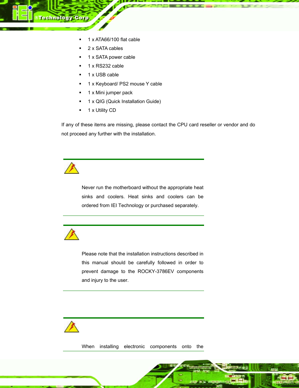 3 rocky-3786ev cpu card installation, Rocky-3786ev, Nstallation | IEI Integration ROCKY-3786 v4.10 User Manual | Page 70 / 147