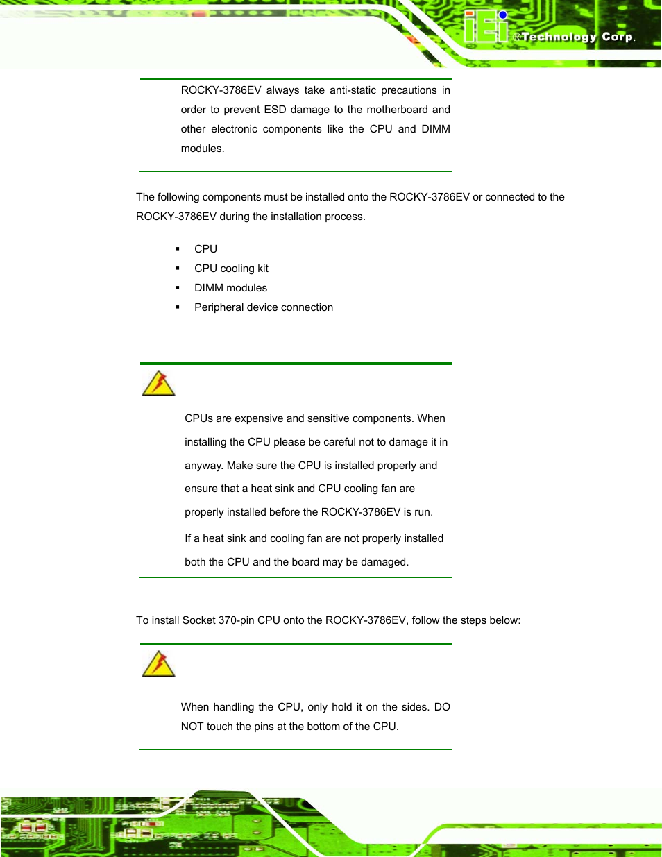1 cpu installation | IEI Integration ROCKY-3786 v4.10 User Manual | Page 71 / 147