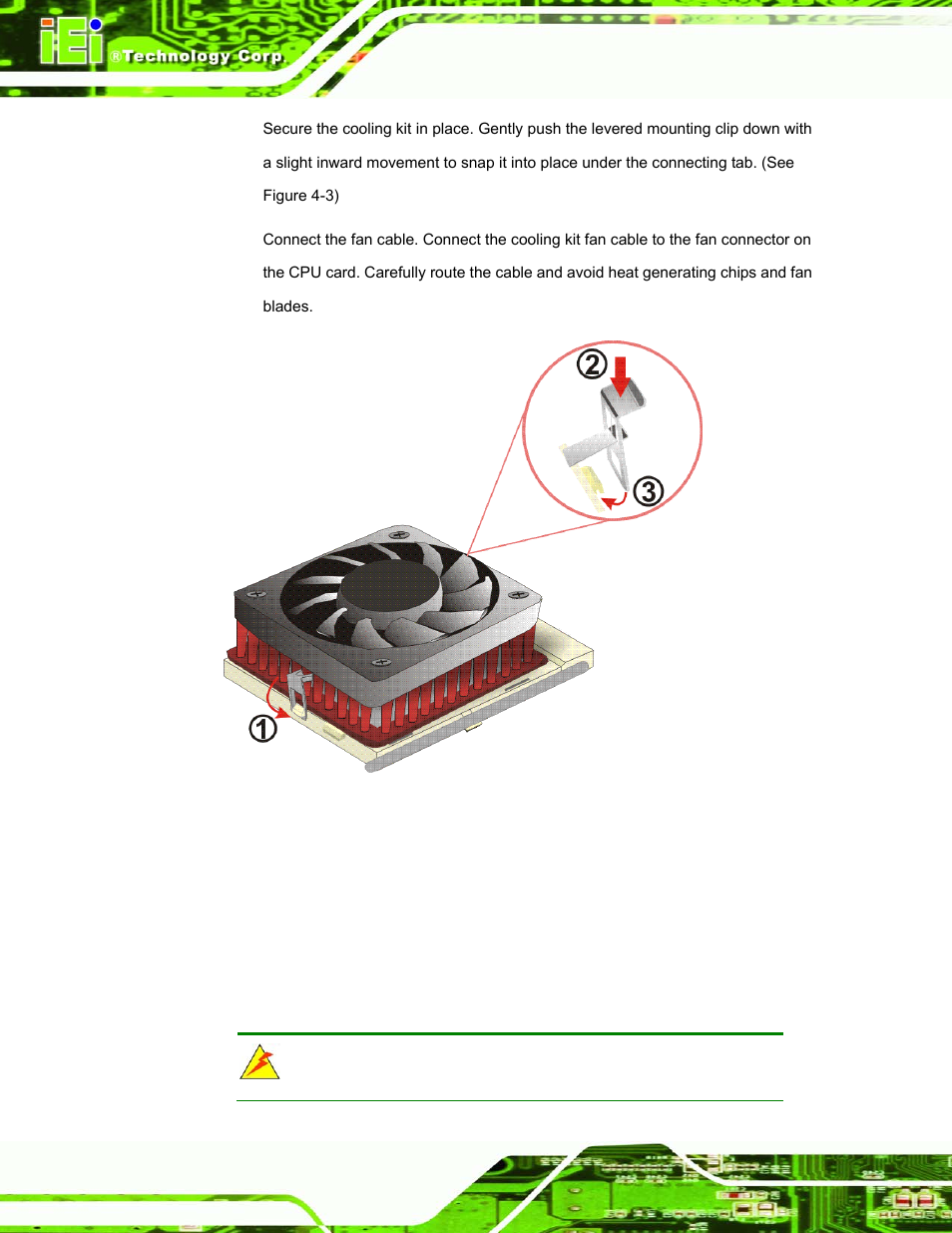 3 dimm module installation, 1 purchasing the memory module, Figure 4-3: install the cpu cooler | IEI Integration ROCKY-3786 v4.10 User Manual | Page 74 / 147