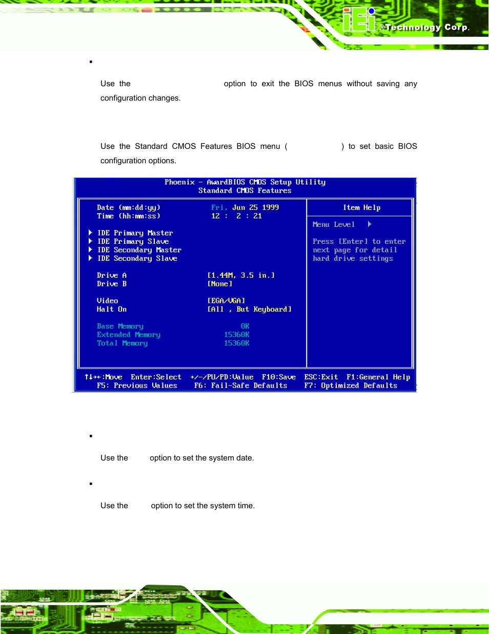 2 standard cmos features, Tandard, Cmos | Eatures, Bios menu 2: standard cmos features | IEI Integration ROCKY-3786 v4.10 User Manual | Page 85 / 147