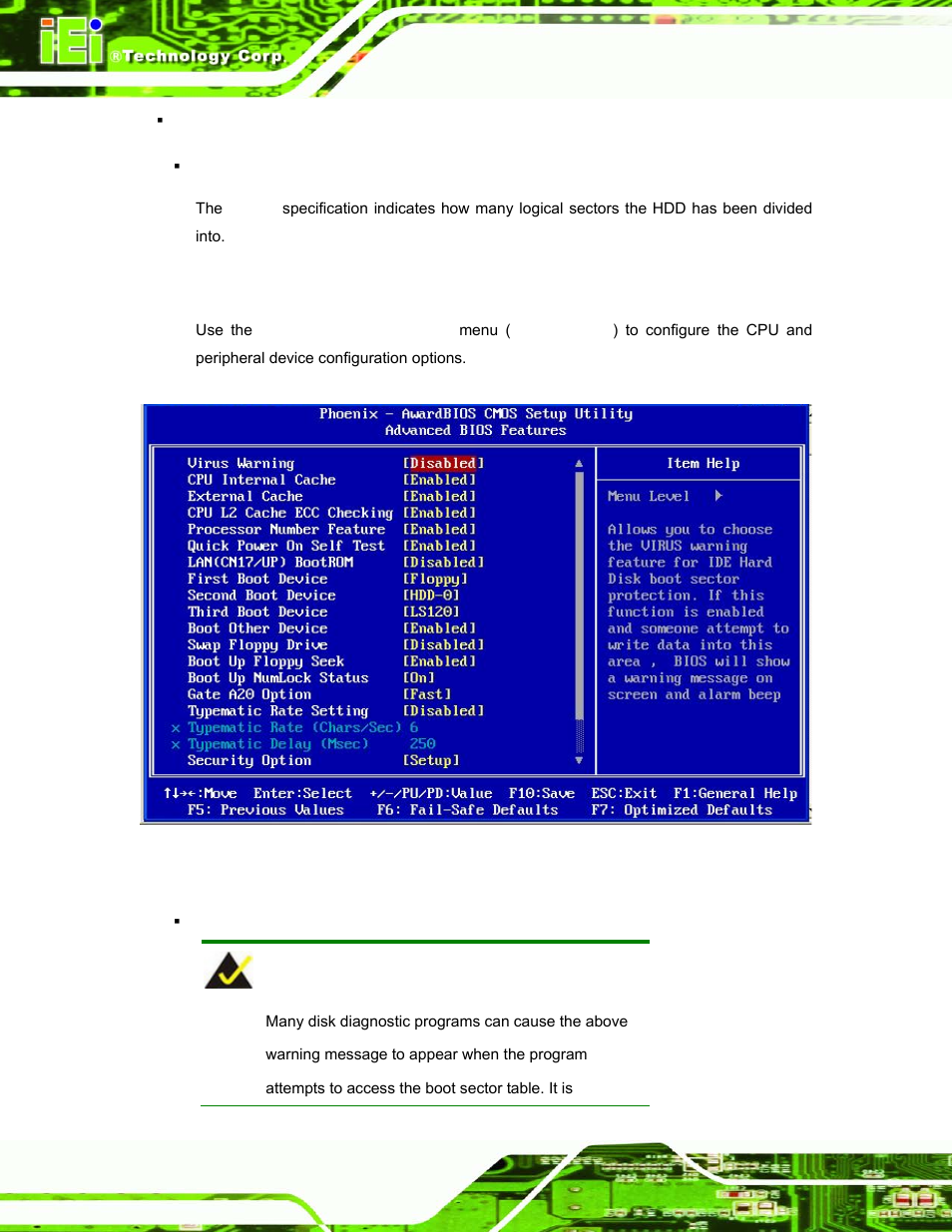 3 advanced bios features, Dvanced, Bios | Eatures, Bios menu 3: advanced bios features | IEI Integration ROCKY-3786 v4.10 User Manual | Page 90 / 147