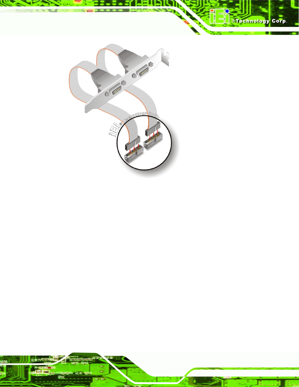 4 sata drive connection, Figure 5-12: dual rs-232 cable installation | IEI Integration PCIE-Q350 v1.00 User Manual | Page 121 / 272