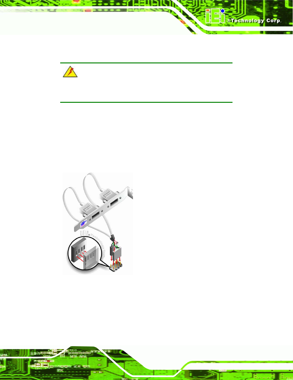 Figure 5-15: dual usb cable connection | IEI Integration PCIE-Q350 v1.00 User Manual | Page 123 / 272