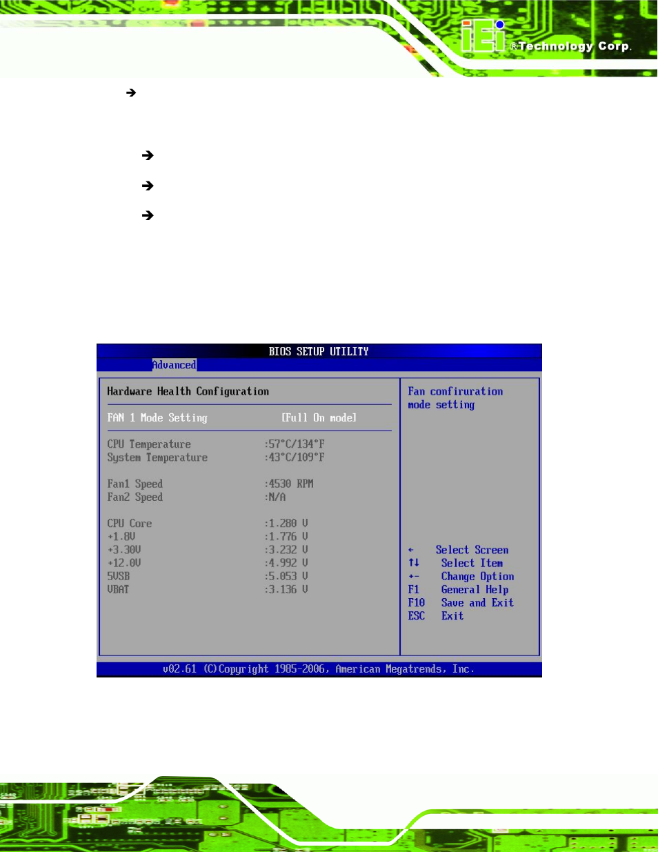 4 hardware health configuration, Menu 7: hardware health configuration, Section 6.3.4) | IEI Integration PCIE-Q350 v1.00 User Manual | Page 147 / 272