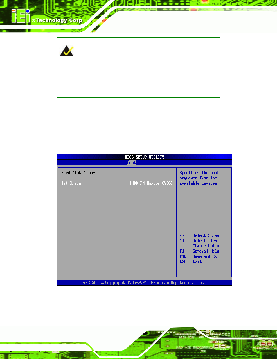 Menu 19: hard disk drives | IEI Integration PCIE-Q350 v1.00 User Manual | Page 174 / 272