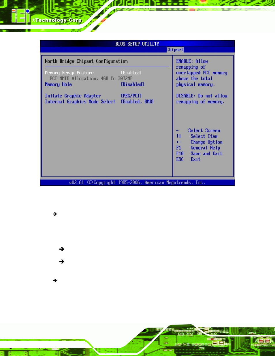 Menu 22:northbridge chipset configuration | IEI Integration PCIE-Q350 v1.00 User Manual | Page 178 / 272