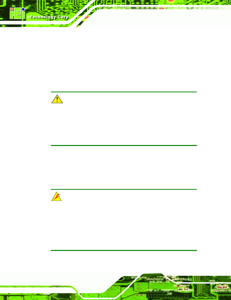 E.1 i, Ntroduction, E.1.1 precautions | E.1 introduction | IEI Integration PCIE-Q350 v1.00 User Manual | Page 246 / 272