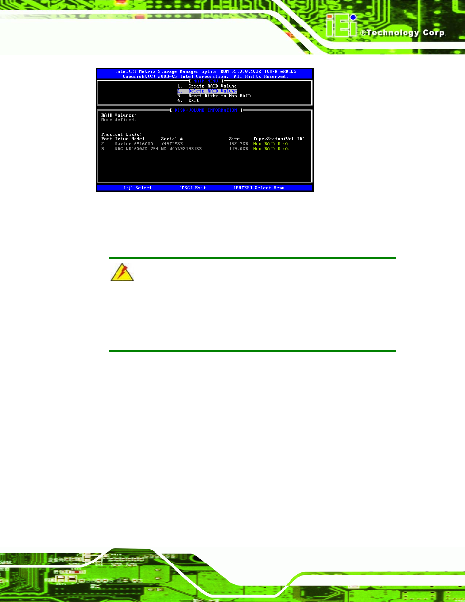 E.4.3 resetting a disk to non-raid | IEI Integration PCIE-Q350 v1.00 User Manual | Page 255 / 272