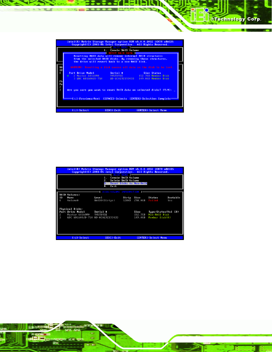 E.4.4 exiting the matrix storage manager | IEI Integration PCIE-Q350 v1.00 User Manual | Page 257 / 272