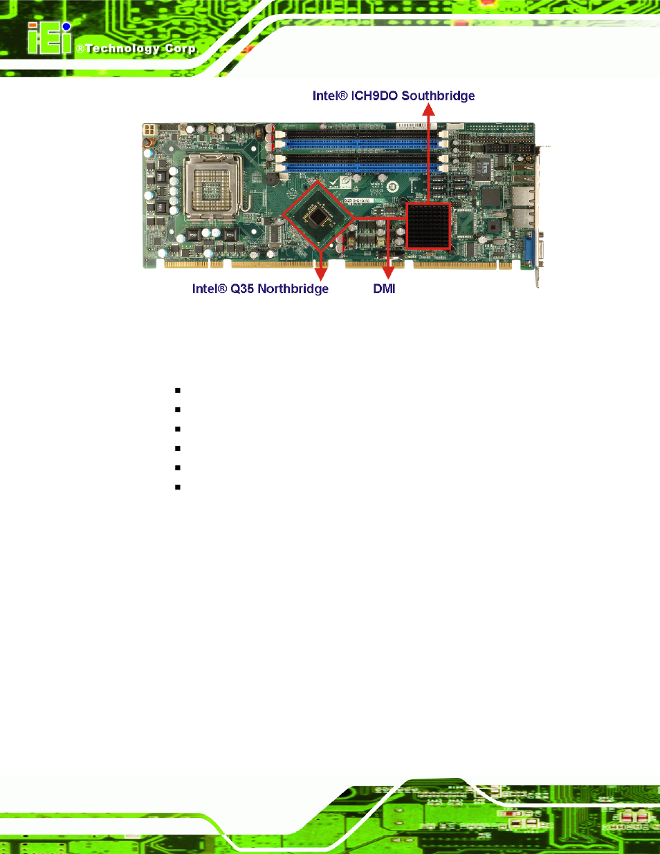 Ntel, Ich9do s, Outhbridge | Hipset, 1 intel, Ich9do overview, Figure 2-8: dmi chip-to-chip connection, 5 intel, Ich9do southbridge chipset | IEI Integration PCIE-Q350 v1.00 User Manual | Page 42 / 272