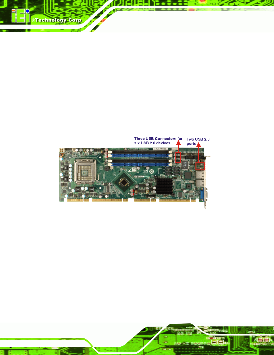 2 pcie-q350 usb implementation, 3 backplane usb implementation, Figure 2-12: onboard usb implementation | IEI Integration PCIE-Q350 v1.00 User Manual | Page 50 / 272