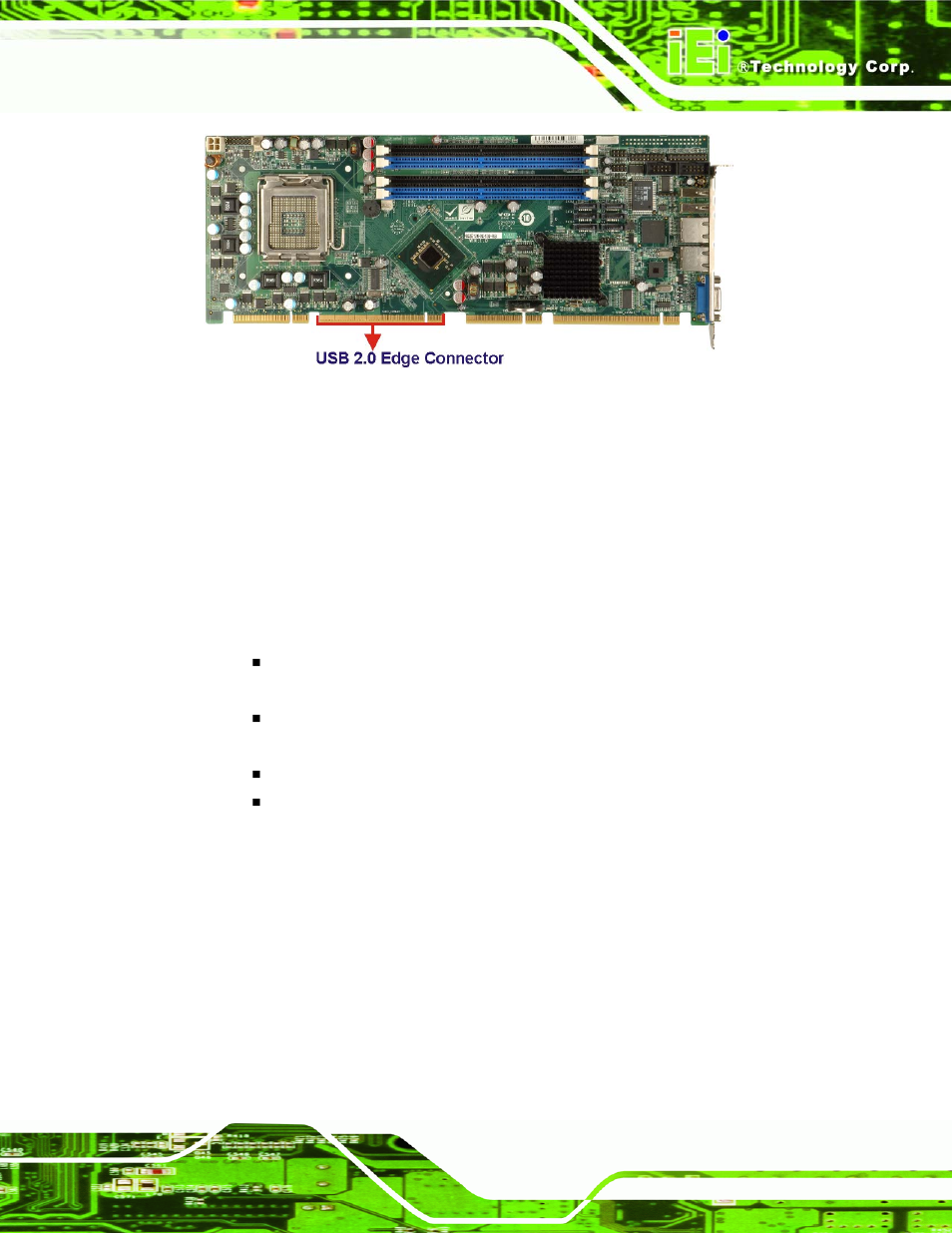 6 pcie-q350 pci, Omponents, 1 pcie bus overview | 2 pcie x16 expansion, Figure 2-13: usb edge connector, 6 pcie-q350 pcie bus components | IEI Integration PCIE-Q350 v1.00 User Manual | Page 51 / 272