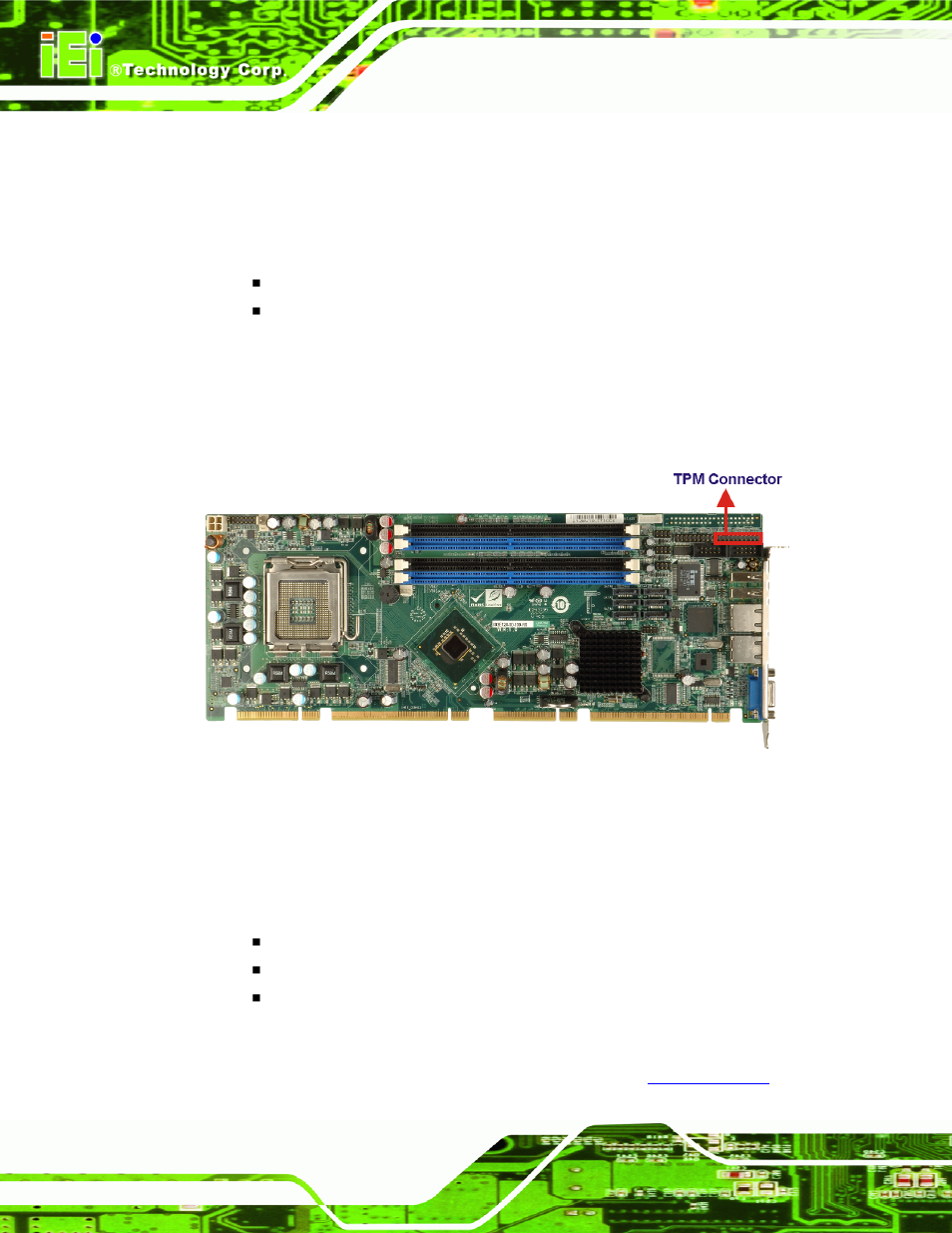 8 lpc b, Omponents, 1 lpc bus overview | 2 tpm module, Figure 2-19: tpm connector, 8 lpc bus components | IEI Integration PCIE-Q350 v1.00 User Manual | Page 56 / 272