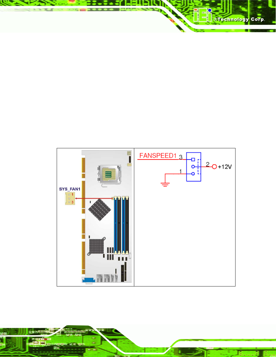 5 fan connector, system (+12v), Figure 4-6: +12v fan connector location | IEI Integration PCIE-Q350 v1.00 User Manual | Page 83 / 272