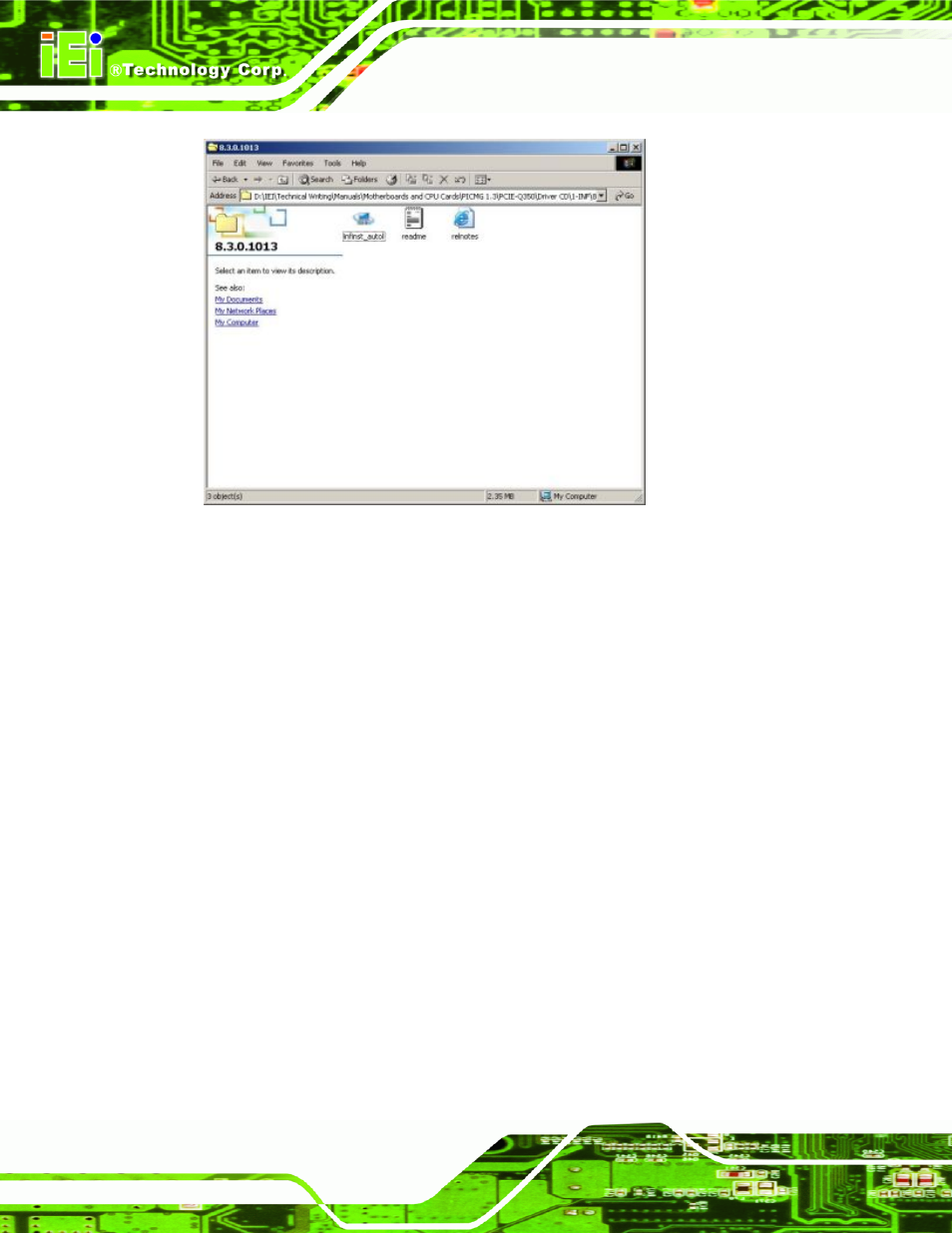 Figure 7-4: intel® chipset driver setup icon, Figure 7-4 | IEI Integration PCIE-Q350 v1.12 User Manual | Page 179 / 250