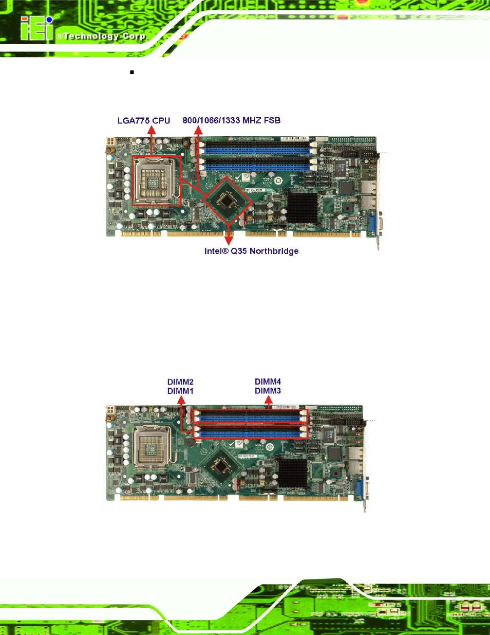 3 intel® q35 memory controller, Figure 2-4: front side bus (fsb), Figure 2-5: ddr2 dimm sockets | IEI Integration PCIE-Q350 v1.12 User Manual | Page 37 / 250