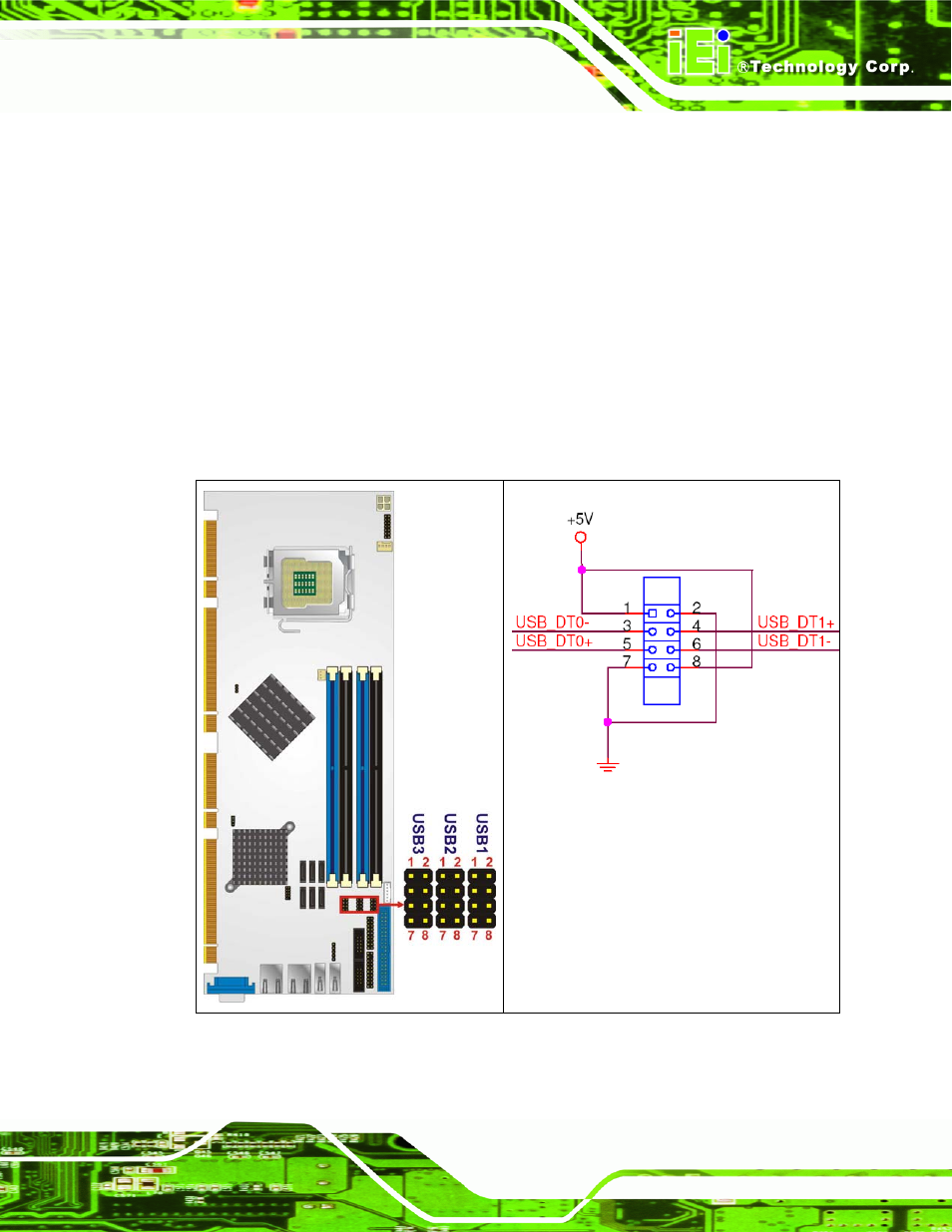 13 usb connectors (internal), Figure 4-14: usb connector pinout locations | IEI Integration PCIE-Q350 v1.12 User Manual | Page 94 / 250