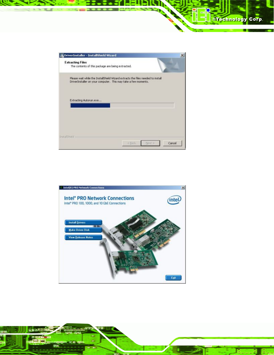 Figure 7-37: intel® pro network connections window | IEI Integration PCIE-Q350 v1.20 User Manual | Page 200 / 250