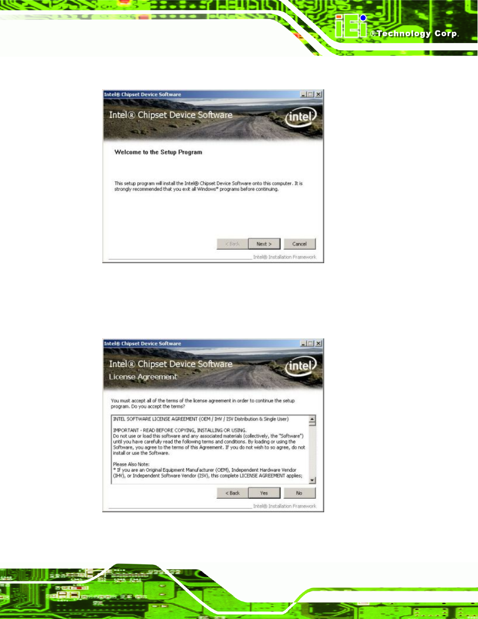 Figure 7-6: intel® setup welcome screen | IEI Integration PCIE-Q350 v1.30 User Manual | Page 157 / 213