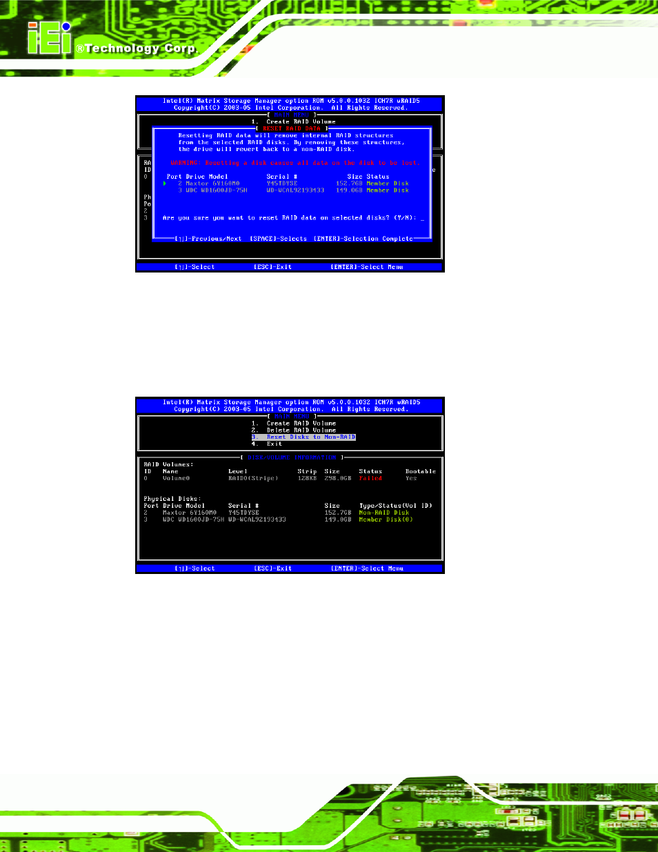 D.4.4 exiting the matrix storage manager | IEI Integration PCIE-Q350 v1.30 User Manual | Page 204 / 213