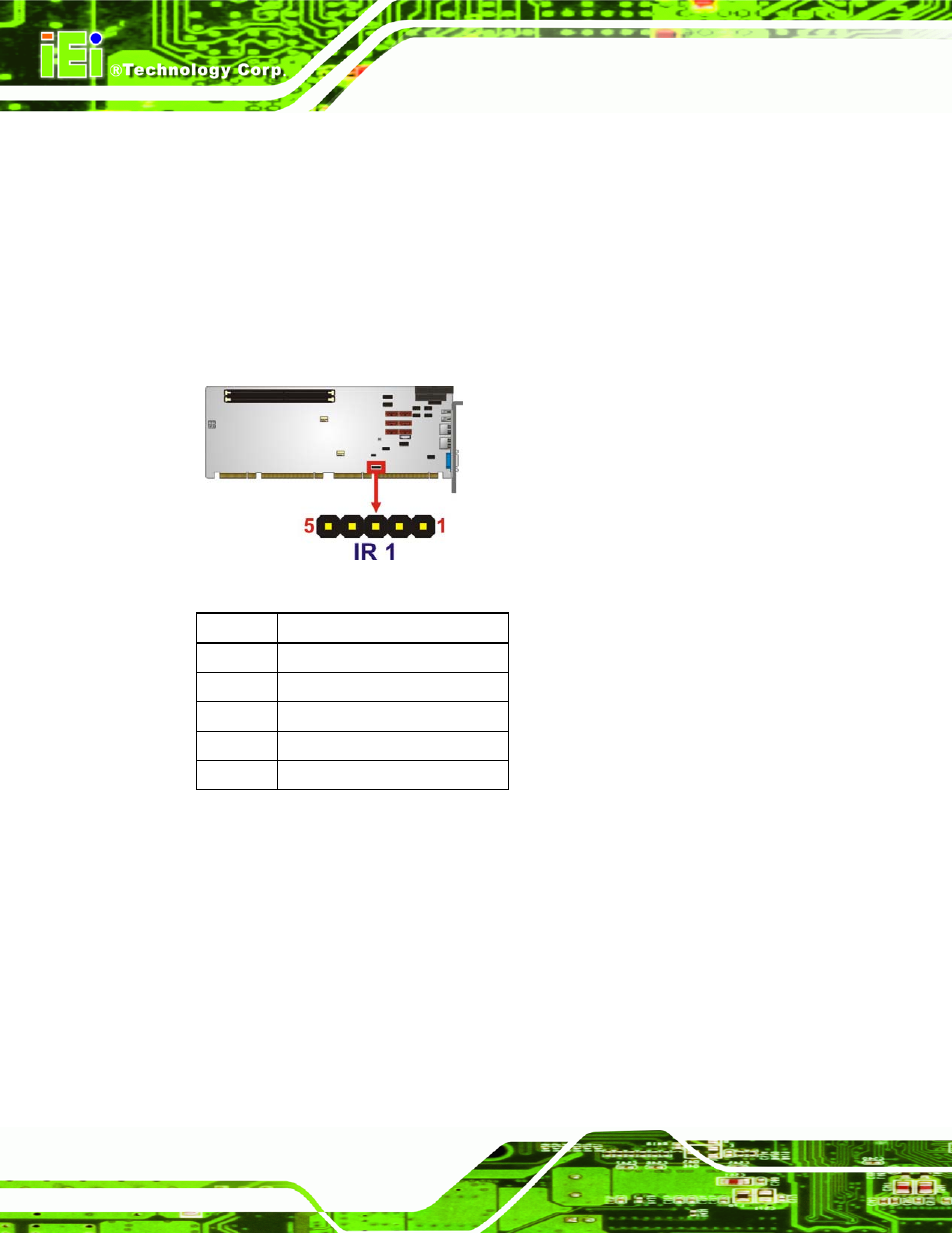 7 infrared interface connector, 8 keyboard/mouse connector, Figure 3-8: infrared connector location | Table 3-9: infrared connector pinouts | IEI Integration PCIE-Q57A User Manual | Page 34 / 159