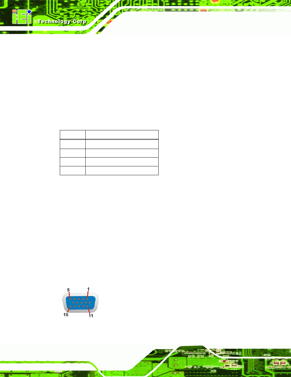 2 usb connectors, 3 vga connector, Figure 3-17: vga connector | Table 3-18: usb port connector pinouts | IEI Integration PCIE-Q57A User Manual | Page 42 / 159