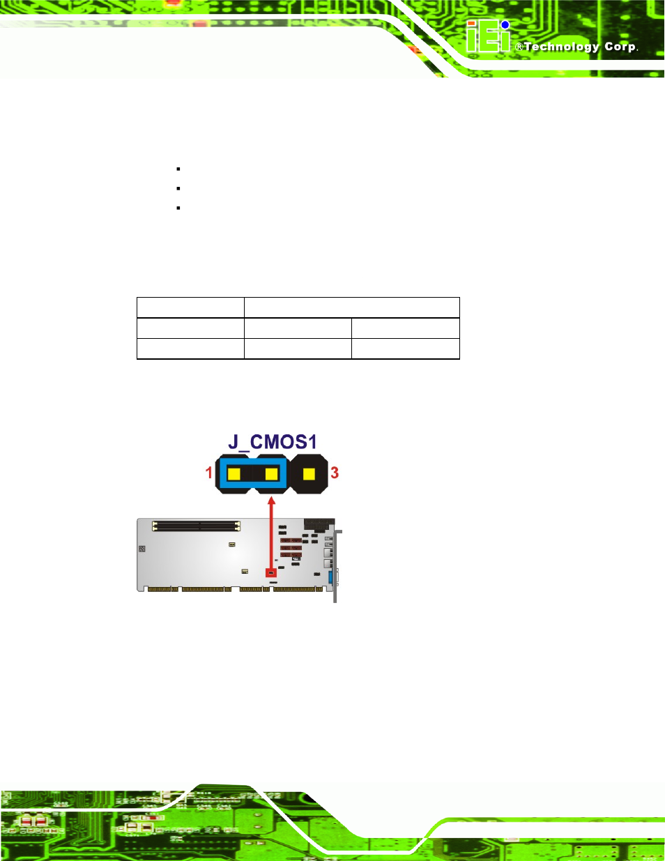 Figure 4-8: clear cmos jumper, Table 4-2: clear cmos jumper settings | IEI Integration PCIE-Q57A User Manual | Page 55 / 159