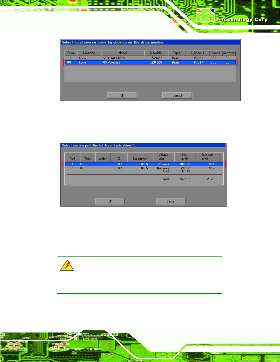 Figure b-11: select a local source drive | IEI Integration PCIE-G41A2 User Manual | Page 125 / 151