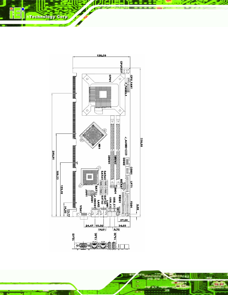 5 dimensions, Imensions, Figure 1-3: pcie-g41a2 dimensions (mm) | IEI Integration PCIE-G41A2 User Manual | Page 16 / 151