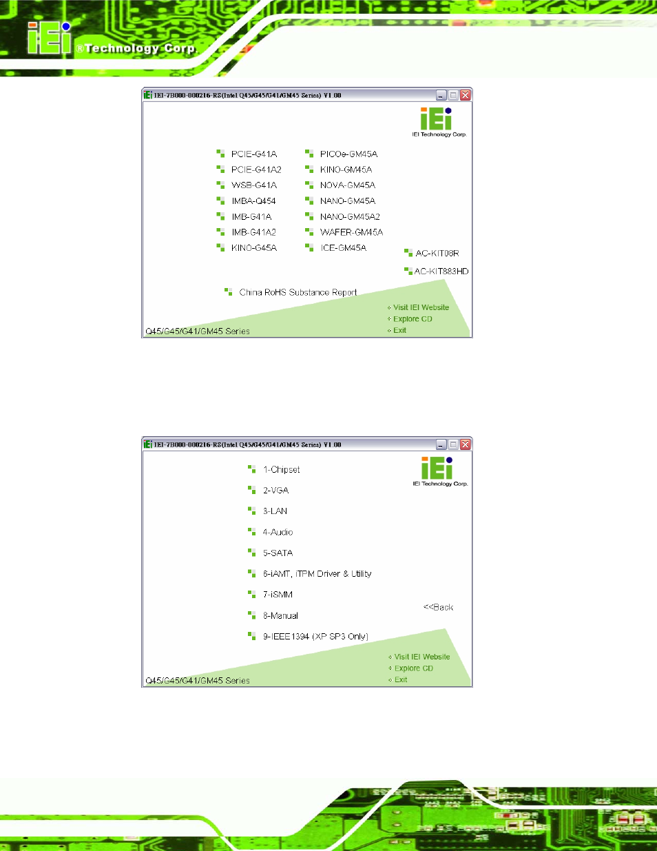 Figure 4-16: introduction screen, Figure 4-17: available drivers | IEI Integration PCIE-G41A2 User Manual | Page 64 / 151
