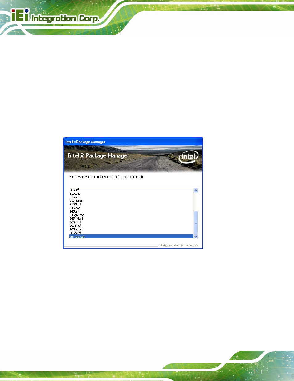 3 chipset driver installation, Hipset, River | Nstallation, Figure 6-3: chipset driver screen | IEI Integration PCIE-Q670 v1.03 User Manual | Page 121 / 206