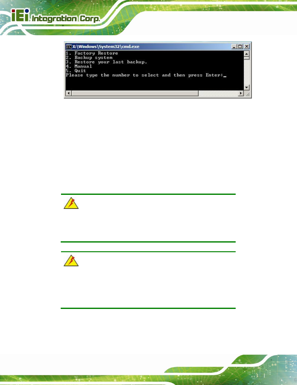 Figure b-34: recovery tool main menu | IEI Integration PCIE-Q670 v1.03 User Manual | Page 173 / 206