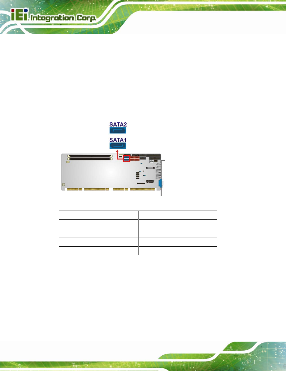 16 sata 6gb/s drive connector, 17 serial port connectors, rs-232, Figure 3-17: sata 6gb/s drive connector location | Table 3-17: sata 6gb/s drive connector pinouts | IEI Integration PCIE-Q670 v1.03 User Manual | Page 49 / 206