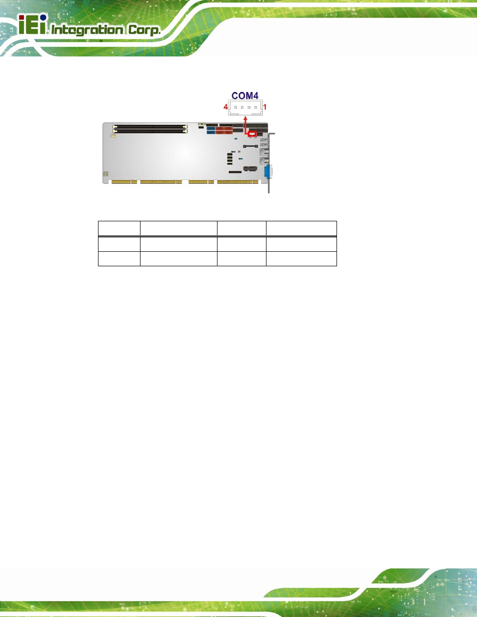 19 smbus connector, Figure 3-19: rs-422/485 connector location, Table 3-19: rs-422/485connector pinouts | IEI Integration PCIE-Q670 v1.03 User Manual | Page 51 / 206