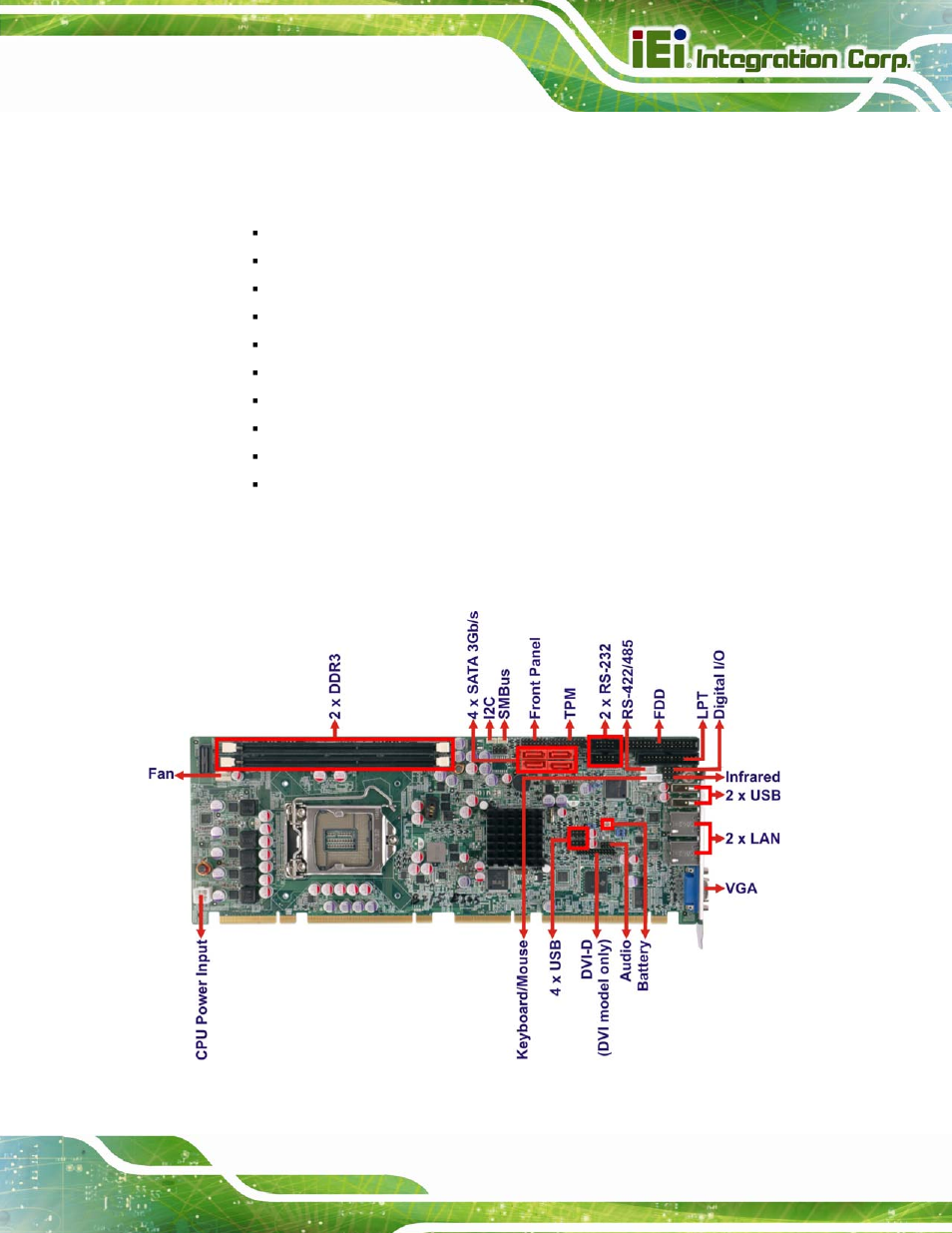 3 features, 4 connectors, Eatures | Onnectors, Figure 1-2: connectors | IEI Integration PCIE-H610 User Manual | Page 18 / 181