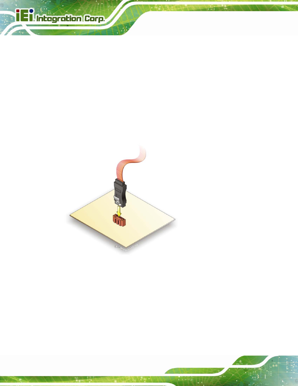 3 sata drive connection, Figure 4-12: sata drive cable connection | IEI Integration PCIE-H610 User Manual | Page 67 / 181