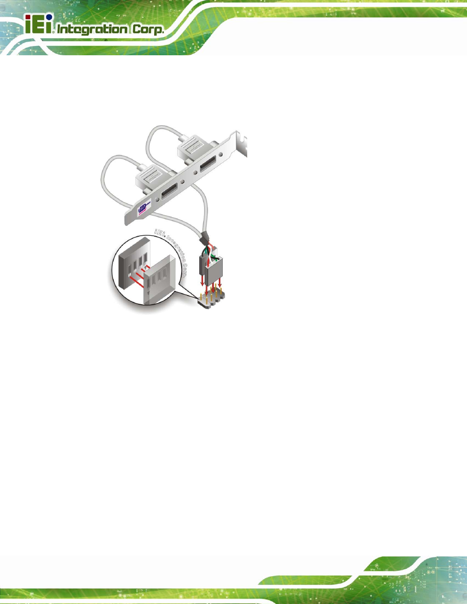 6 external peripheral interface connection, 1 lan connection, Xternal | Eripheral, Nterface, Onnection, Figure 4-14: dual usb cable connection | IEI Integration PCIE-H610 User Manual | Page 69 / 181