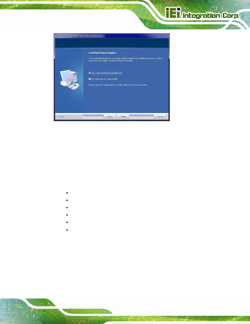 8 intel® amt driver installation, Ntel, River | Nstallation, Figure 6-26: restart the computer | IEI Integration PCIE-Q870-i2 User Manual | Page 150 / 217