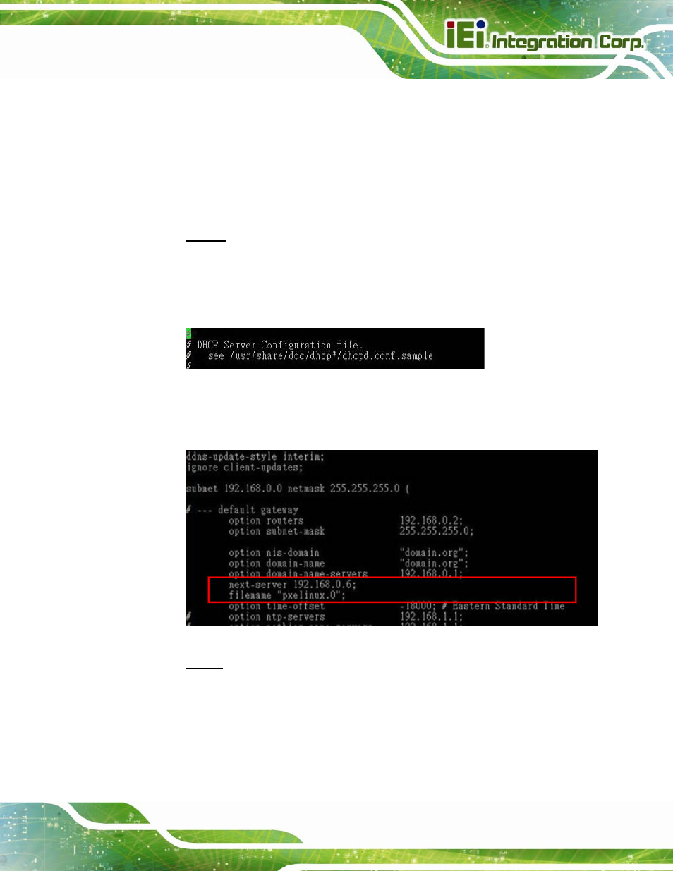 B.6.1 configure dhcp server settings | IEI Integration PCIE-Q870-i2 User Manual | Page 190 / 217
