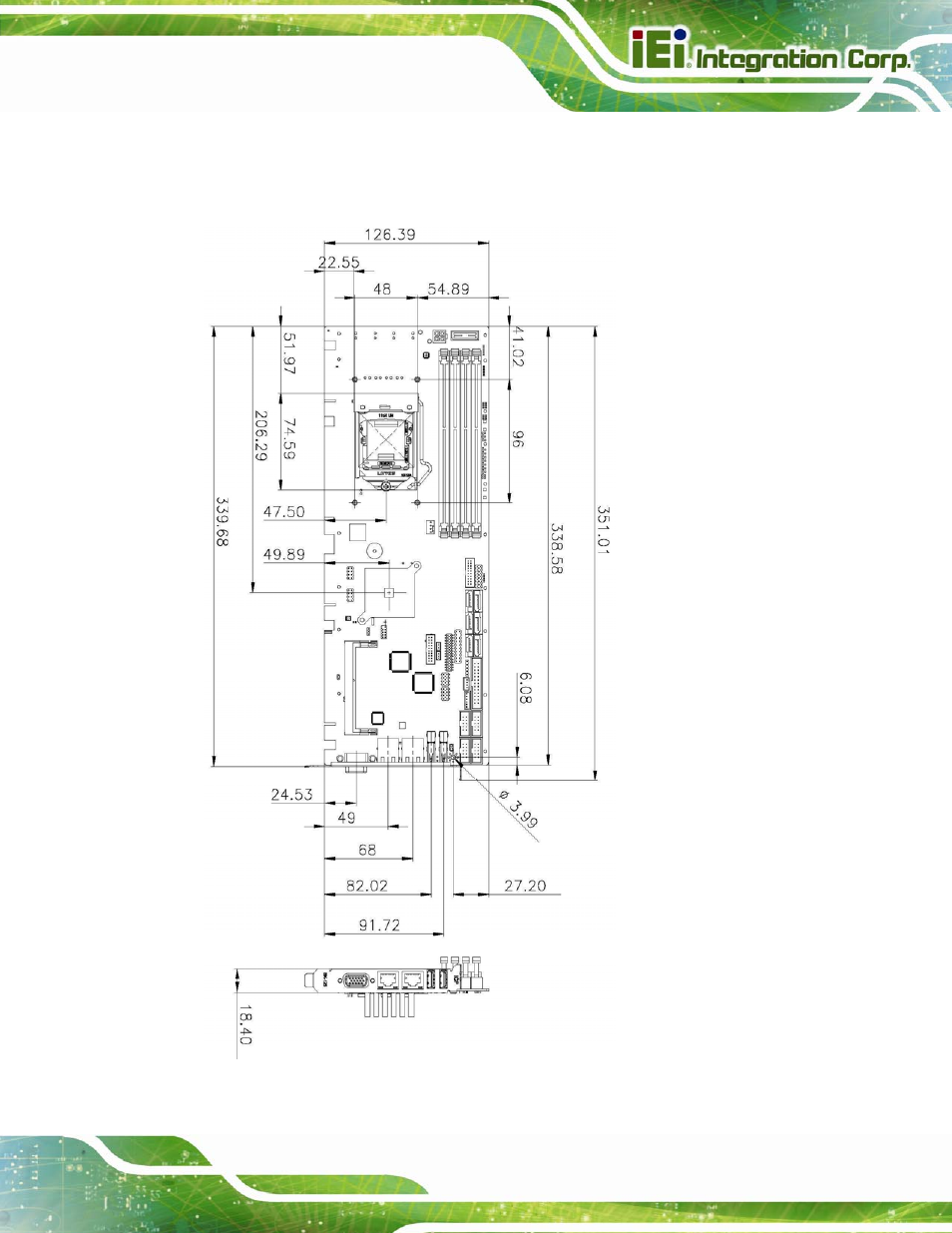 4 dimensions, Imensions, Figure 1-3: pcie-q870-i2 dimensions (mm) | IEI Integration PCIE-Q870-i2 User Manual | Page 22 / 217