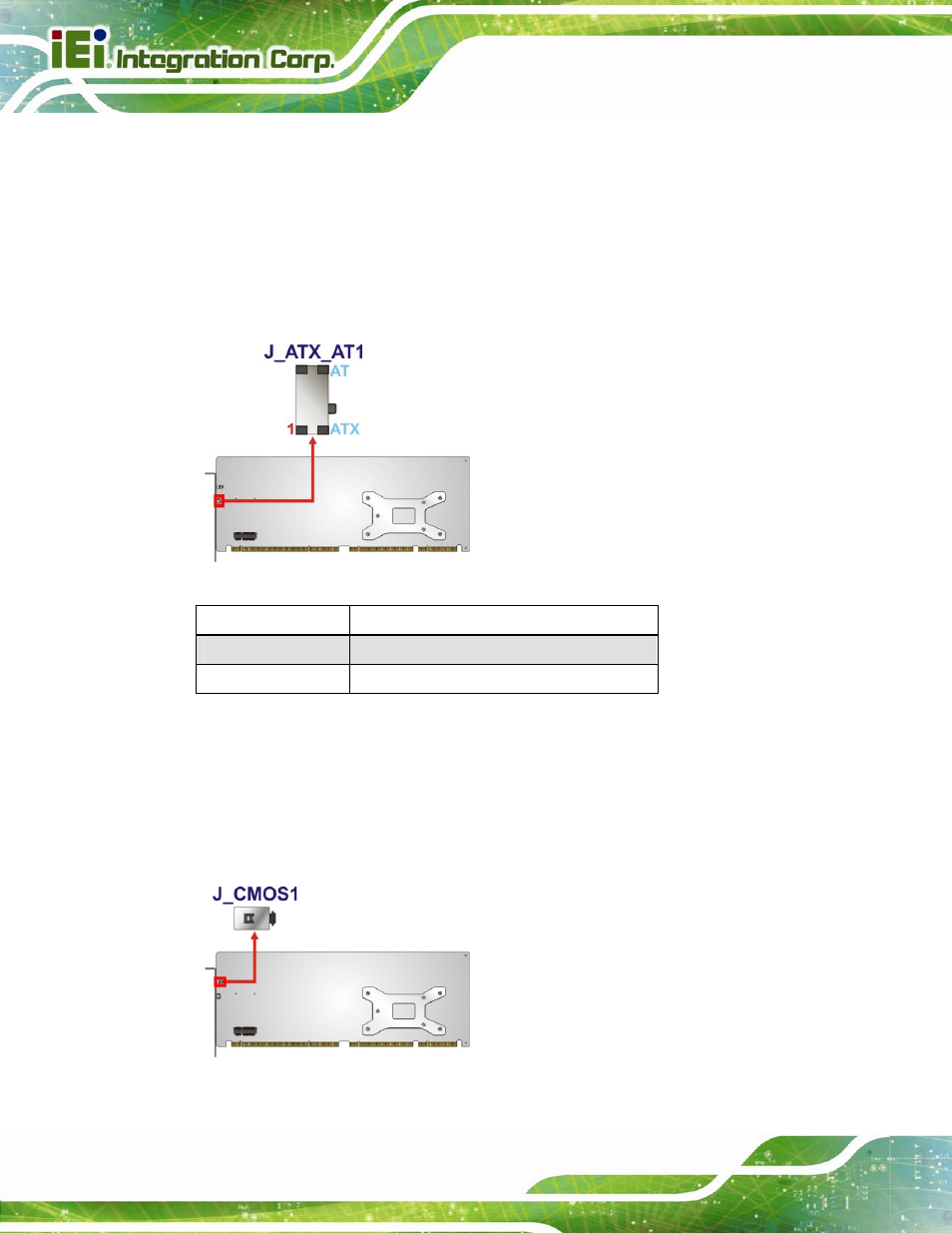 3 system configuration, 1 at/atx power mode setting, 2 clear cmos button | Ystem, Onfiguration, Figure 4-7: at/atx power mode switch location, Figure 4-8: clear cmos button location, Table 4-1: at/atx power mode switch settings | IEI Integration PCIE-Q870-i2 User Manual | Page 71 / 217