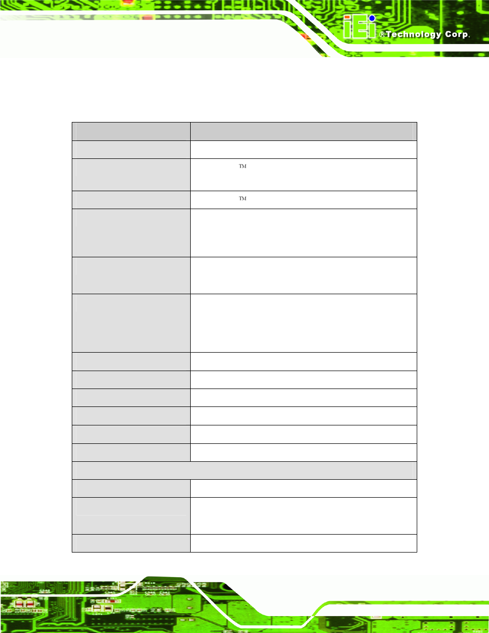 8 technical specifications, Echnical, Pecifications | IEI Integration IOWA-LX-600 User Manual | Page 21 / 159