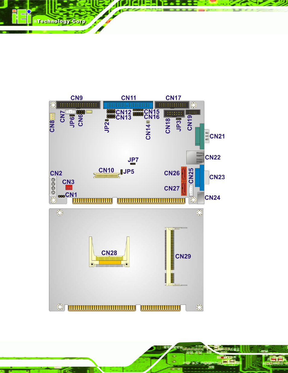 1 peripheral interface connectors, 1 iowa-lx-600 layout, Eripheral | Nterface, Onnectors, Figure 3-1: connector and jumper locations | IEI Integration IOWA-LX-600 User Manual | Page 28 / 159